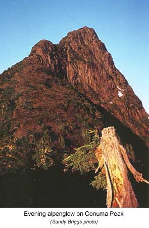 Alpenglow on Conuma Peak