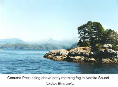 Conuma peak rising above Nootka Sound