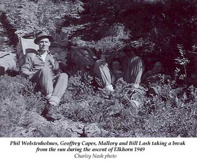 Phil Wolstenholmes, Geoffery Capes, Mallory and Bill Lash Elkhorn 1949