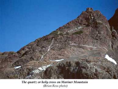 Quartz cross or holy cross on Mariner Mountain