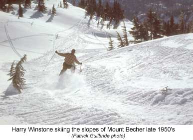 Harry Winstone skiing fht slopes of Mount Becher  late 1950's