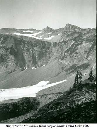 Big Interior Mountain from cirque above Della Lake 1907