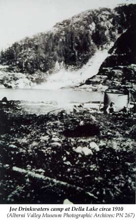 Joe Drinkwaters camp at Della Lake circa 1910