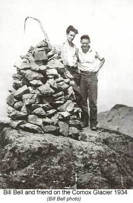 Bill Bell and friend on the Comox Glacier in 1934