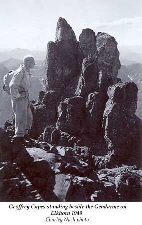 Geoffrey Capes beside the Gendarme on Elkhorn 1949