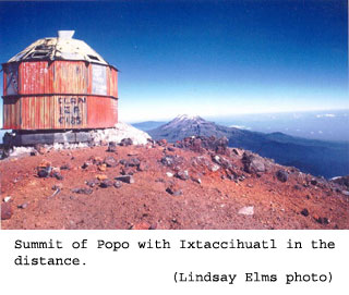 Summit of Popo with Ixteccihautl in the distance