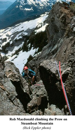 Rob Macdonald climbing the Prow on Steamboat Mountain